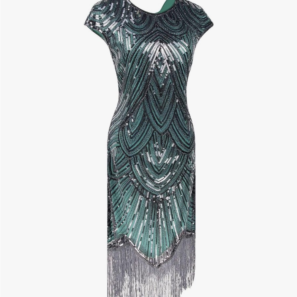 Elegant Green Sequin Dress